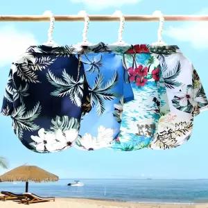 야자수 하와이안 강아지 셔츠 열대 의상 개복 펫 패션 애완 의류 바캉스 테마 휴양지 옷