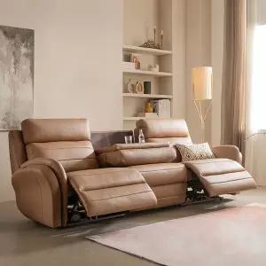 시트앤모어 슈넬 천연통가죽 경추 전동 리클라이너 4인소파 KC4126