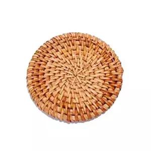 원형 415JYT83 컵받침 홀더 라탄 받침대 커피 찻잔 티코스터