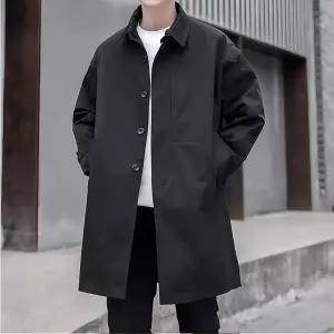 NFY029 빅 사이즈 봄가을 루즈핏 하프 싱글 트렌치 맥코트