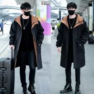 NFY019 빅 사이즈 봄가을 루즈핏 후드집업 롱 트렌치코트