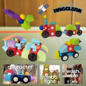 어린이집 유아 창의놀이 대형 자석 조립블록 점보 191p 도형쌓기 여아선물