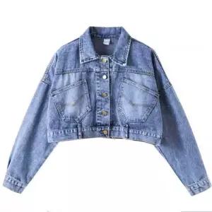 여성 빈티지무드 드롭숄더 크롭 데님자켓 청자켓 WFJG31Q