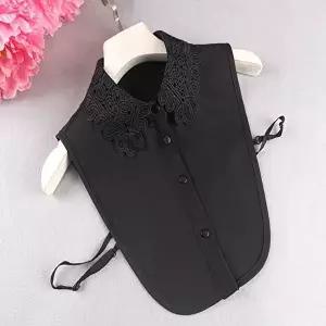 플라워 자수 레이어드 넥케이프 페이크 카라 이너셔츠-WFIDRDC