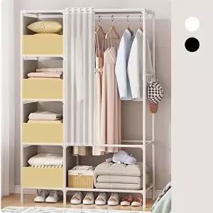 고품질 간이 옷장 행거 수납 의류옷장 조립식 간이 의류옷장 조립식 WFIMJNH