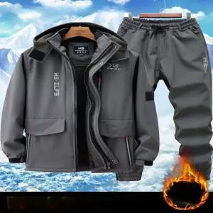 겨울 낚시복 세트 상하의 벨벳 방한 자켓 방수