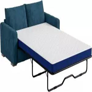 웰리냅 4인치 젤 메모리 폼 소파 매트리스 풀사이즈 침대 객실 RV 및 보트용 교체 세탁 가능한 커버 포함