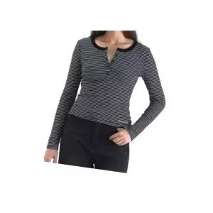 후아유 WHO.A.U [후아유]여성 Ribbed Henry Neck T-shirt WHLAF3822F 242657