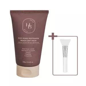 [셀러허브]헤브블루 팥 포어 펩타민 워시오프 팩 100g+실리콘 브러쉬(AD) (S42240337)