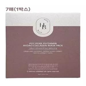 [7매 1박스]헤브블루 팥 포어 펩타민 하이드로 콜라겐 마스크 팩 35gx7매(AD)