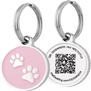 펫 레지던스 미니 발 QR 코드 ID 태그 - 반려동물 안전을 위한 소형 반려견 및 고양이 무료 개인 맞춤형