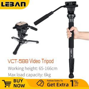 YUNTENG DSLR 카메라 캠코더용 VCT-588 확장형 텔레스코핑 모노포드 분리형 삼각대 스탠드 베이스 유체 드