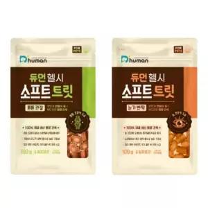 듀먼 강아지 간식 저키 눈건강 훈련용 헬시 소프트 트릿 100g 2종 6팩