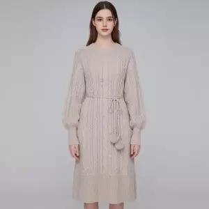 [디에이치(하프클럽)]벨즈 하리 스트랩 니트 원피스_P416054092