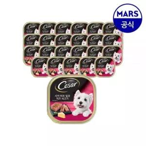 시저 강아지 주식캔 밥 허브딜과 치즈 쇠고기 100g 24개
