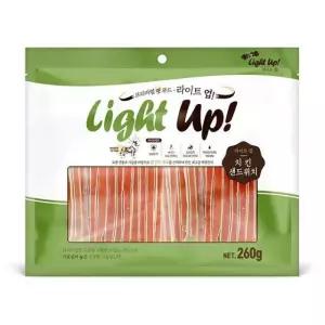 라이트업 강아지 간식 스틱 훈련용 치킨 샌드위치 260g