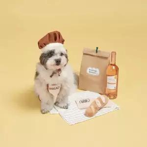 퍼핑 반려견 장난감 스트레스 해소 놀이 노즈워크 바게트 인형