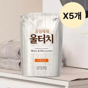 피죤 중성 세제 울터치 니트 세탁 리필 1.3L X5개
