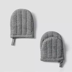 JAJU 자주 미니 주방장갑 오븐 냄비장갑 2개 그레이