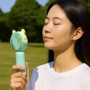 선풍기 건전지손풍기 쿨팡 휴대용 여름냉방기기 그린