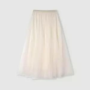 망사 레이스 롱 플레어 스커트_CD6SS952