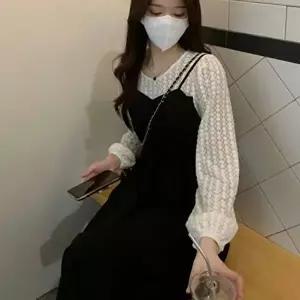 원피스 봄가을 스트링 일체형 나시레이어드 레이스 셔 (KYR-WD8C589)