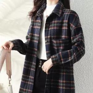 [하프클럽/셀러허브_여성트랜드패션]셔츠 루즈핏 티셔츠 체크 남방 겨울 간