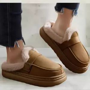 [하프클럽/]여성 포근한 라운드코 라이닝 버클 장식 슬리퍼