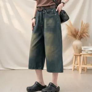 여성 일상 캐주얼 루즈핏 데님바지