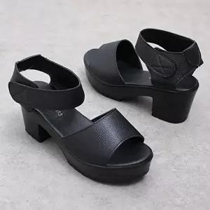 유니크 가보시 2컬러 통굽 샌들 뮬샌들 여자샌들 굽없는샌들 가보시샌들-WFIXV76