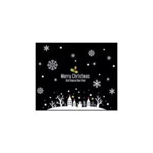 크리스마스 유리창 장식 스티커 화이트크리스마스 눈꽃 마을 장식물 크리스마스가랜드