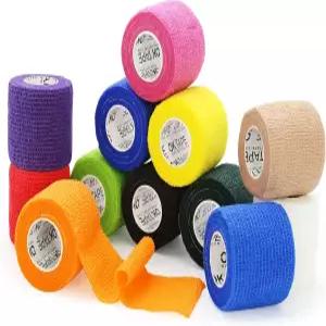 OK 테이프 자가 부착 응집 붕대 랩 - 12팩 2인치 x 5야드 엄지 손가락 손목 발목 수의사용 부직포 접착