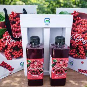 [글로리문경]비정제 유기농 설탕으로 담근 글로리문경 오미자청 선물세트 (450g x 2)