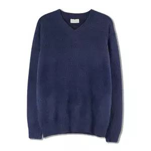 남자 소프트 앙고라 스판 브이넥 긴팔 니트 SG-KN-Q029-블루