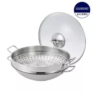 Cook304 인덕션 스텐 파티웍 36cm 세트 (찜기 포함)
