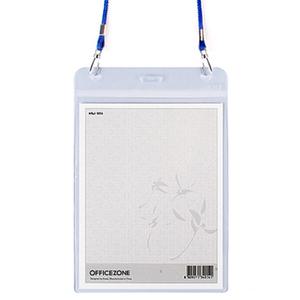 오피스존 H 1000 관광 명찰 세로(군)가로(민)120x155mm 낱개 흑색 청색 목걸이명찰 목걸이줄 끈 행사 단체 검정