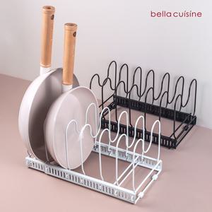 벨라쿠진 화이트/ 초콜릿 후라이팬 냄비 정리대/너비 조절 2가지 색상