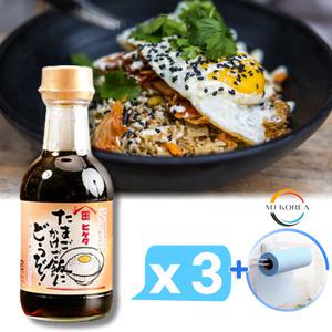 기꼬만 히케타 계란밥 전용 간장소스 (200ml x 3병)+행주 티슈 40매 1롤