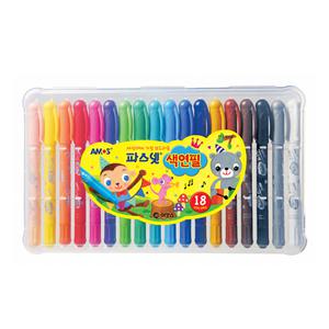 아모스 14000 파스넷 색연필 18색 그림 색칠