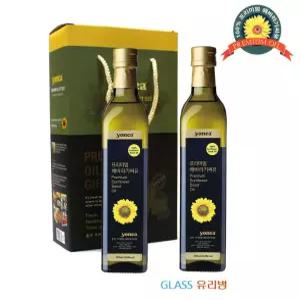 욘카 해바라기씨유 500mlx2p 글라스 최고급 식용유 선물세트 설날선물