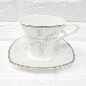 행남자기커피잔세트/4인조/매화/사각커피잔