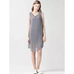 [하프클럽/]피치 아이스 쉬폰 원피스