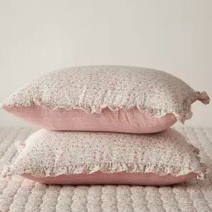 부드러운 마이크로모달 꽃무늬 베개커버50X70 핑크