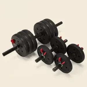 반석스포츠 원터치 PVC바벨 23kg세트 조립아령 무게조절아령 덤벨 홈트 바벨