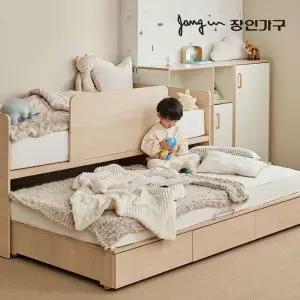 장인가구 피터 주니어 2단 슬라이딩 수납침대S_본넬매트