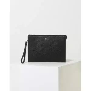 [롯데백화점]닥스 액세서리 LL[HOUSE CHECK] 블랙 체크패턴 소가죽 클러치백 DBBA4E306