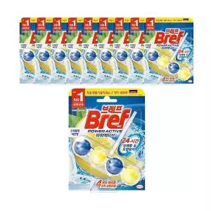 브레프 파워액티브 걸이형 변기세정제 레몬, 10개