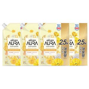 아우라 초고농축 섬유유연제 리필 미드나잇골드, 1.7L, 4개