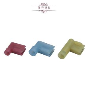 폴리90도-REC단자(암) 반투명1.5SQ-250 적색(10개) 압착 나 평 PG 와이 TAB REC단자 전선 배선 전기 커넥터