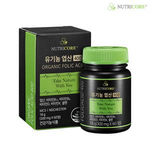 뉴트리코어  유기농 엽산 400  60정 x 1박스 (2개월분)